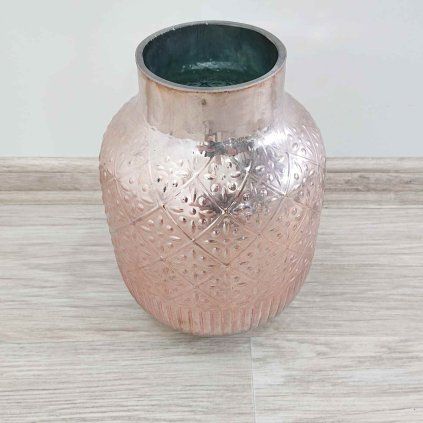 Růžová skleněná váza Jetset Rose 22cm Kare