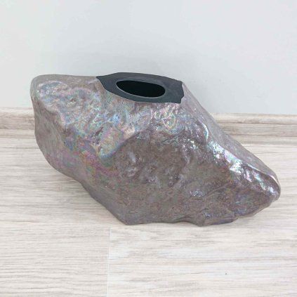 Hnědá skleněná váza Lava 17cm Kare
