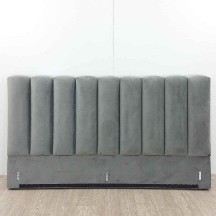Šedé čalouněné čelo postele 225x125 cm Micadoni