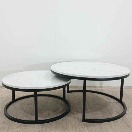 Sada 2 mramorových konferenčních stolků Lexington 76/91,5 cm Richmond