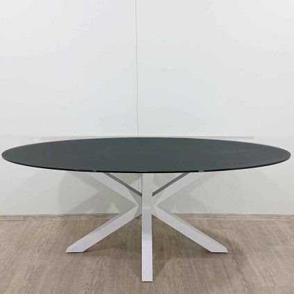 Jídelní stůl se skleněnou deskou Argo 200 x 100 cm Kave Home