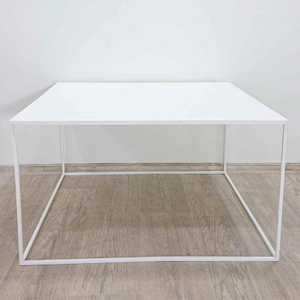 Bílý kovový konferenční stolek Moreno 80 x 80 cm Nordic Design