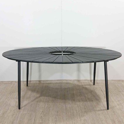 Černý zahradní stůl s artwood deskou Bonami Selection Marienlist, 190 x 115 cm