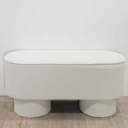 Bílá lavice bouclé Marcos White Label