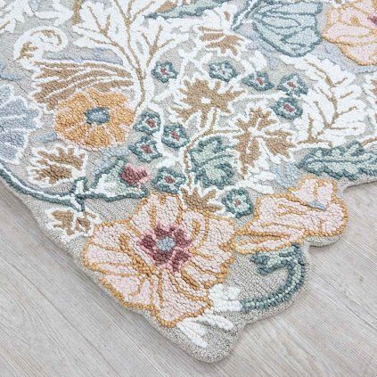 Růžový vlněný koberec 120x170 cm Daphne Shaped Floral Flair Rugs