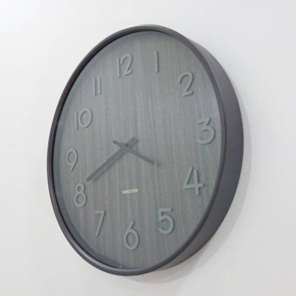 Tmavě hnědé nástěnné hodiny Pure Medium o 40 cm Karlsson
