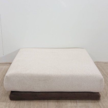 Béžový taburet 98x87 cm