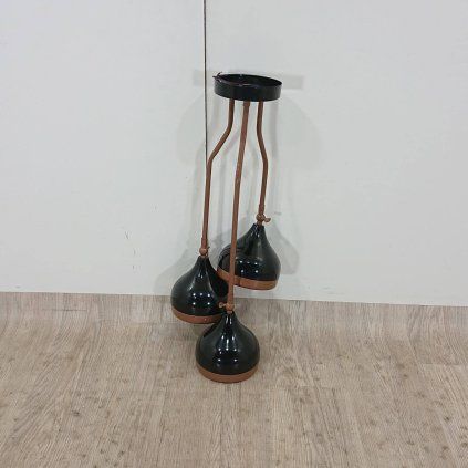Závěsné svítidlo v černo-měděné barvě pro 3 žárovky Opviq lights Yildo Side