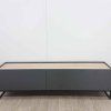 Tmavě šedý lakovaný TV stolek Helene 180 x 40 cm Windsor & Co