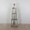 Volně stojící lampa se světle šedým stínítkem Homitis Tower