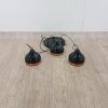 Závěsné svítidlo v černo-měděné barvě pro 3 žárovky Opviq lights Yildo