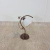 Bílo-hnědá stolní lampa Lamkur