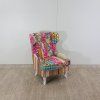 Čalouněné pestrobarevné prošívané patchwork křeslo Chesterfield - MOLDE