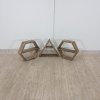 Sada 3 dřevěných nástěnných polic Hexa