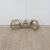 Sada 3 dřevěných nástěnných polic Hexa