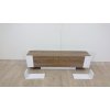 Bílý TV stolek s detaily v dekoru ořechového dřeva Matera Walnut White_2
