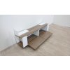 Bílý TV stolek s detaily v dekoru ořechového dřeva Matera Walnut White_3