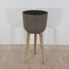 Hnědý květináč Kave Home Stahl, výška 86 cm